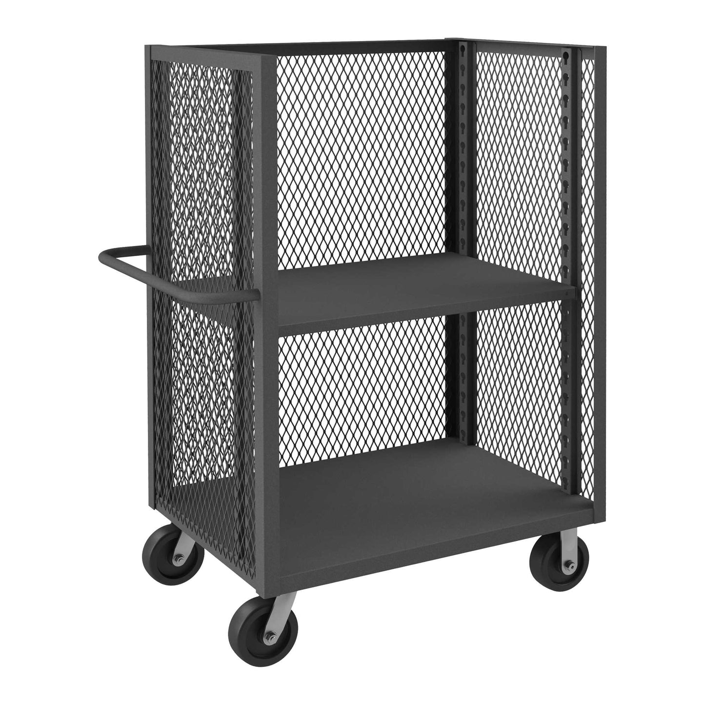 Durham 3ST-EX3048-1AS-95 3 SIDED MESH TRUCK, 1 ADJUSTABLE SHELF, 30 X 48