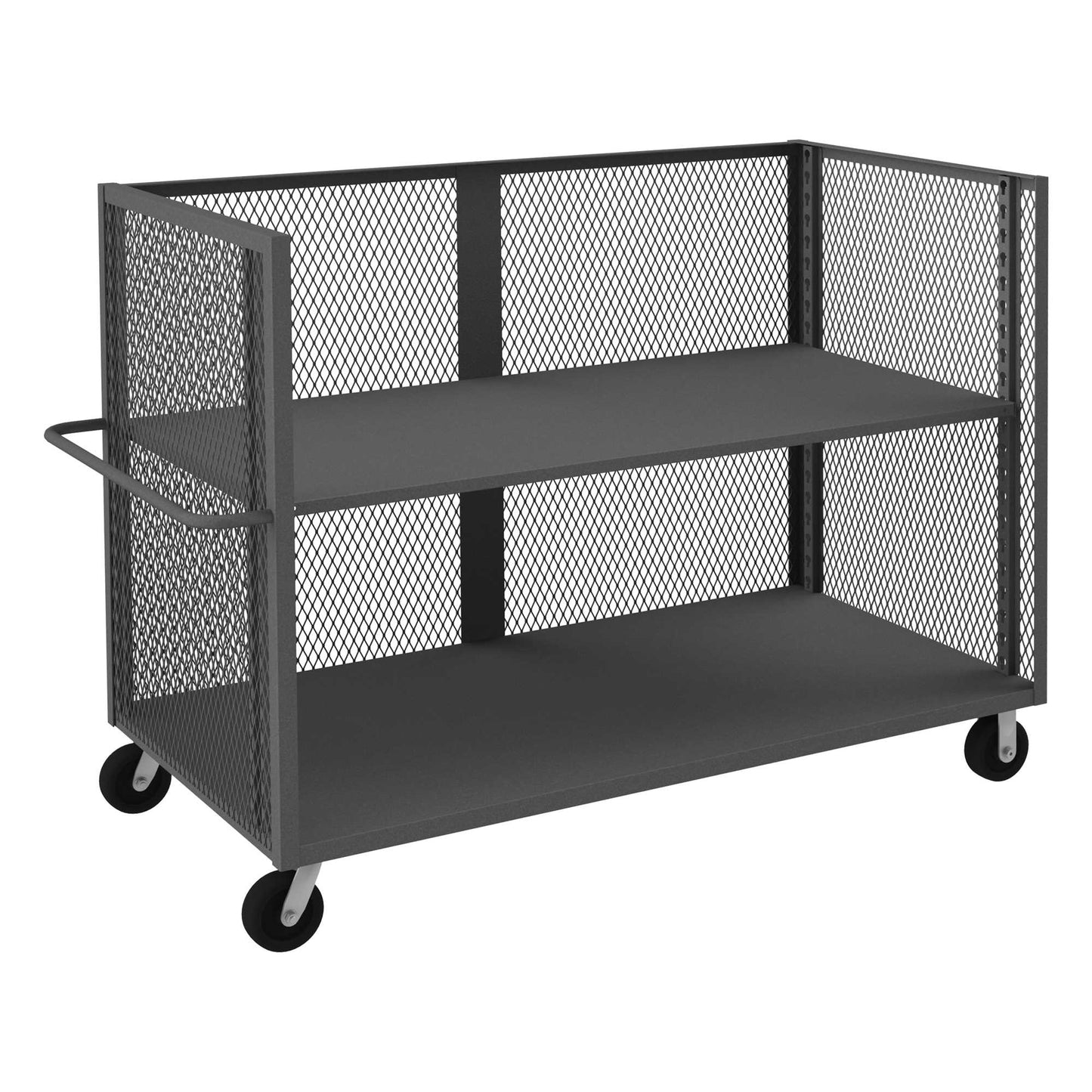 Durham 3ST-EX3672-1AS-95 3 SIDED MESH TRUCK, 1 ADJUSTABLE SHELF, 36 X 72