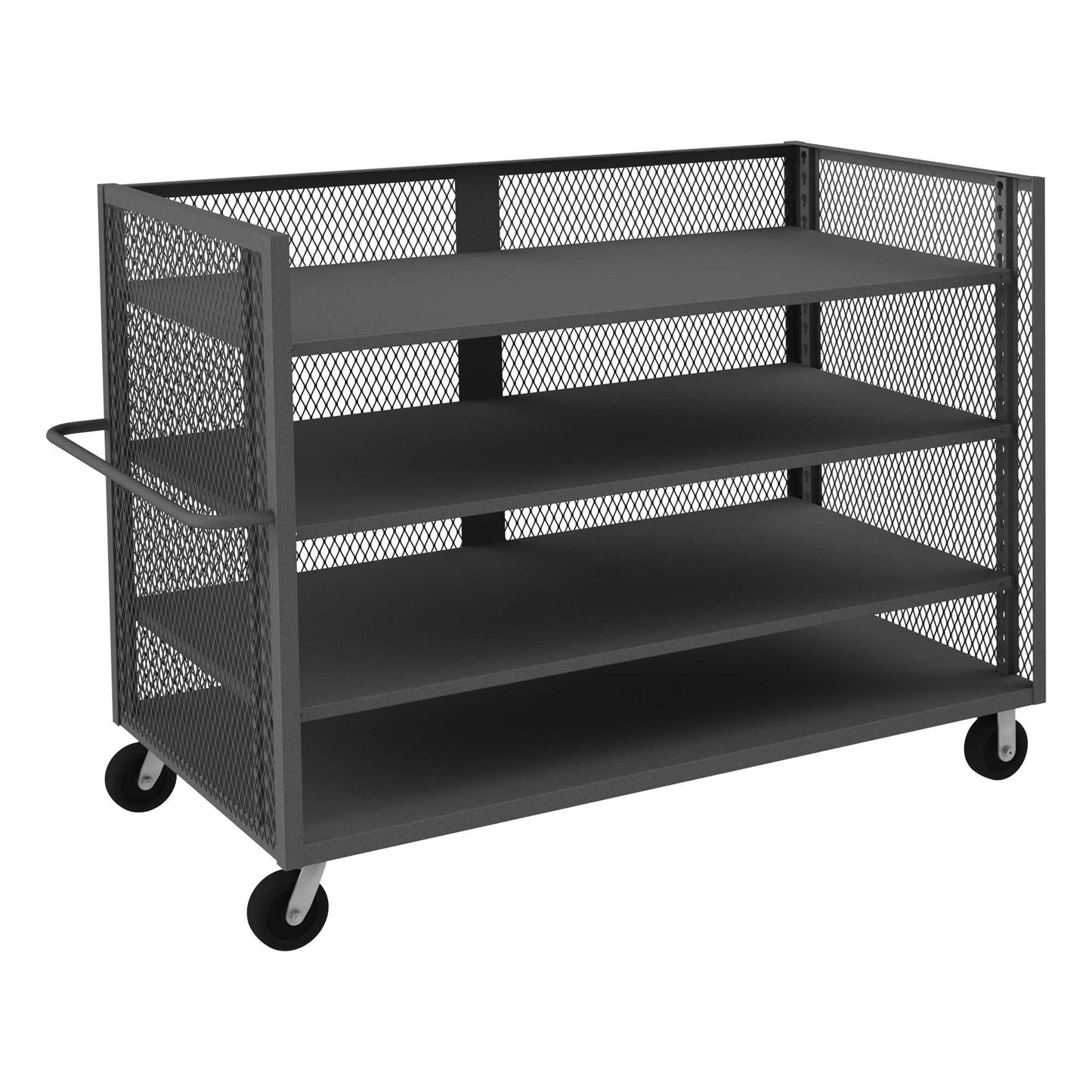 Durham 3ST-EX3672-3AS-95 3 SIDED MESH TRUCK, 3 ADJUSTABLE SHELVES, 36 X 72