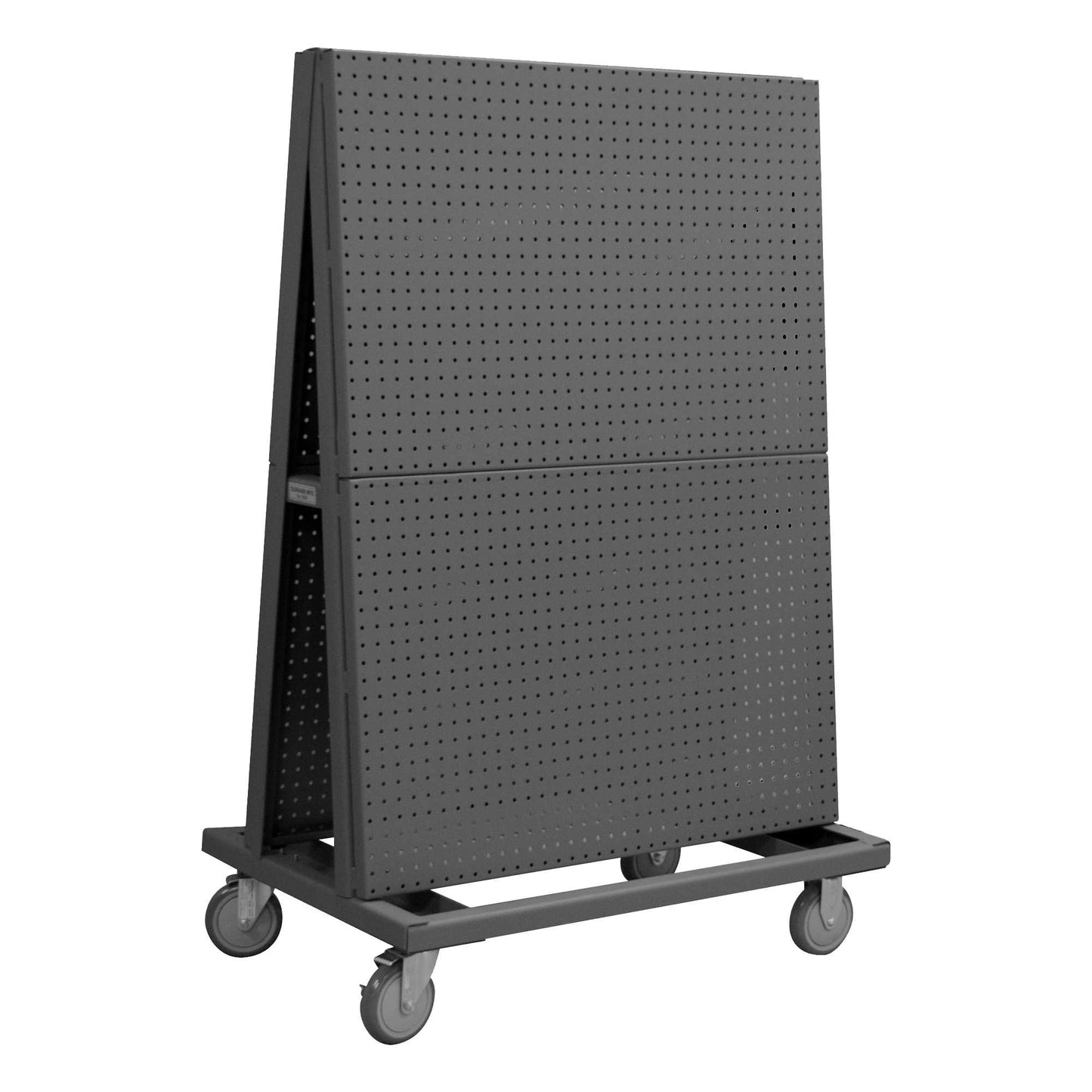 Durham AF-2436-PB-5PU-95 A-FRAME TRUCK, PEGBOARD PANELS, GRAY, 24 X 36-3/4 X 55-3/4