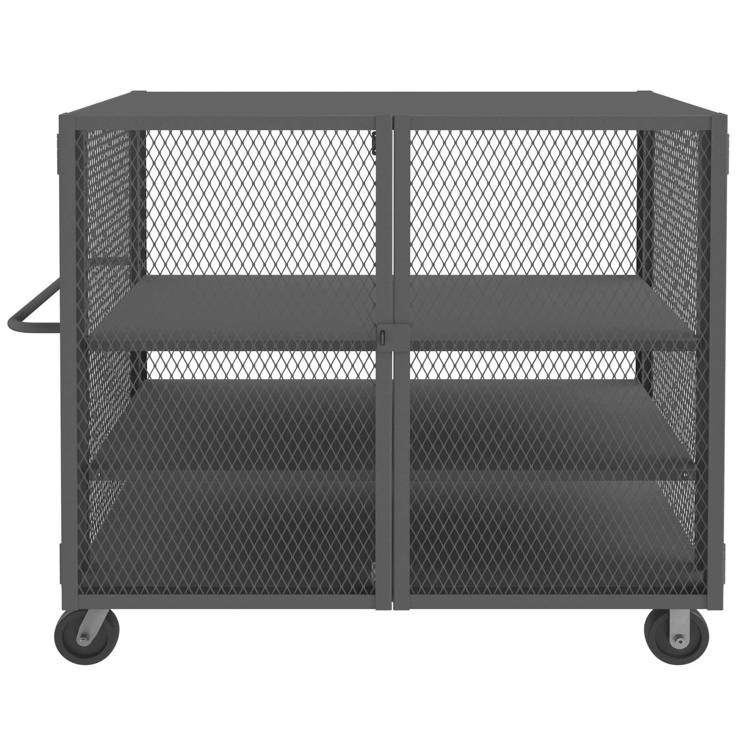 Durham HTL-3660-DD-2AS-95 MESH TRUCK, 2 ADJUSTABLE SHELVES, 36 X 60, 2000 LBS. CAPACITY