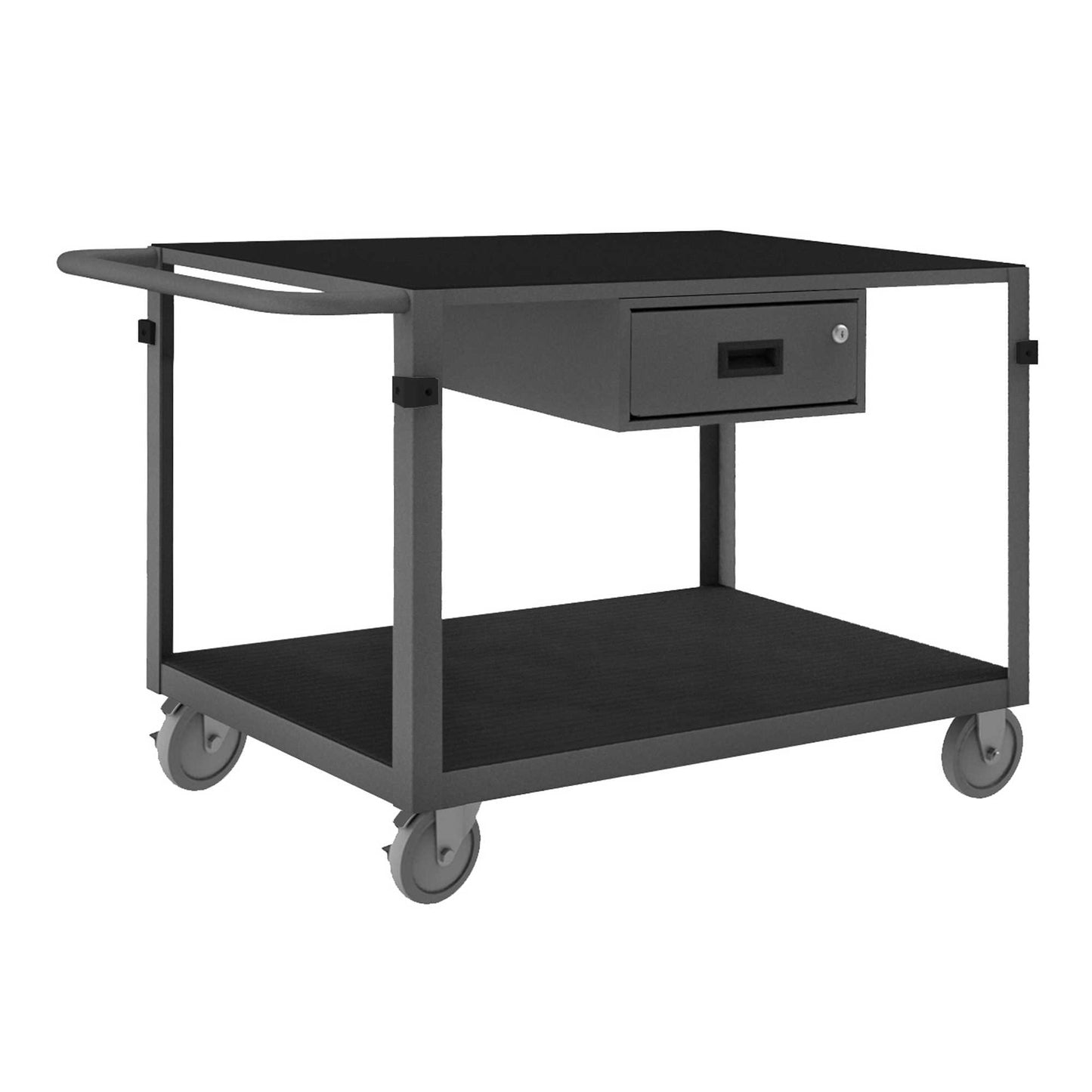 Durham IC24361DR5PU95 INSTRUMENT CART, 2 SHELVES, 24 X 36, 4 BUMPER CORNERS, 1 DRAWER