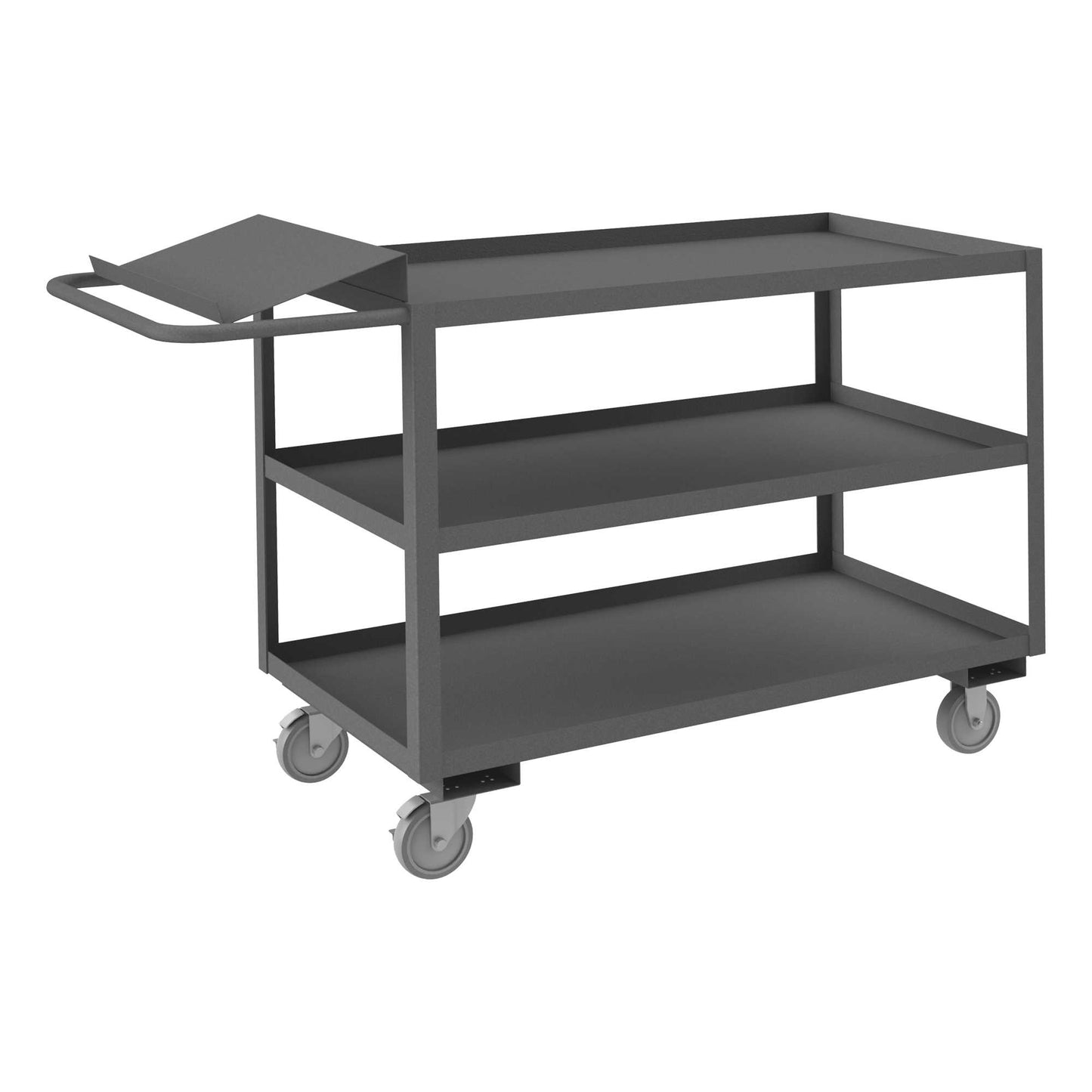 Durham OPC-2448-3-95 ORDER PICKING CART, 3 SHELVES WITH LIP , 24 X 48