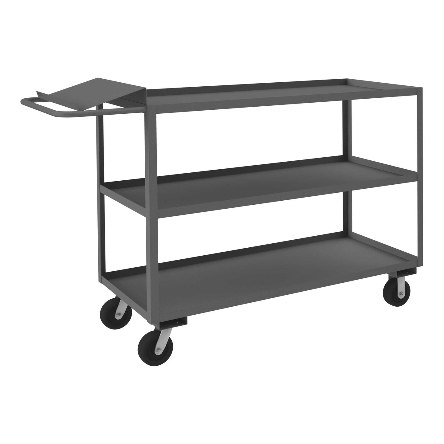 Durham OPC-246048-3-6PH-95 ORDER PICKING CART, 3 SHELVES WITH LIP , 24 X 60