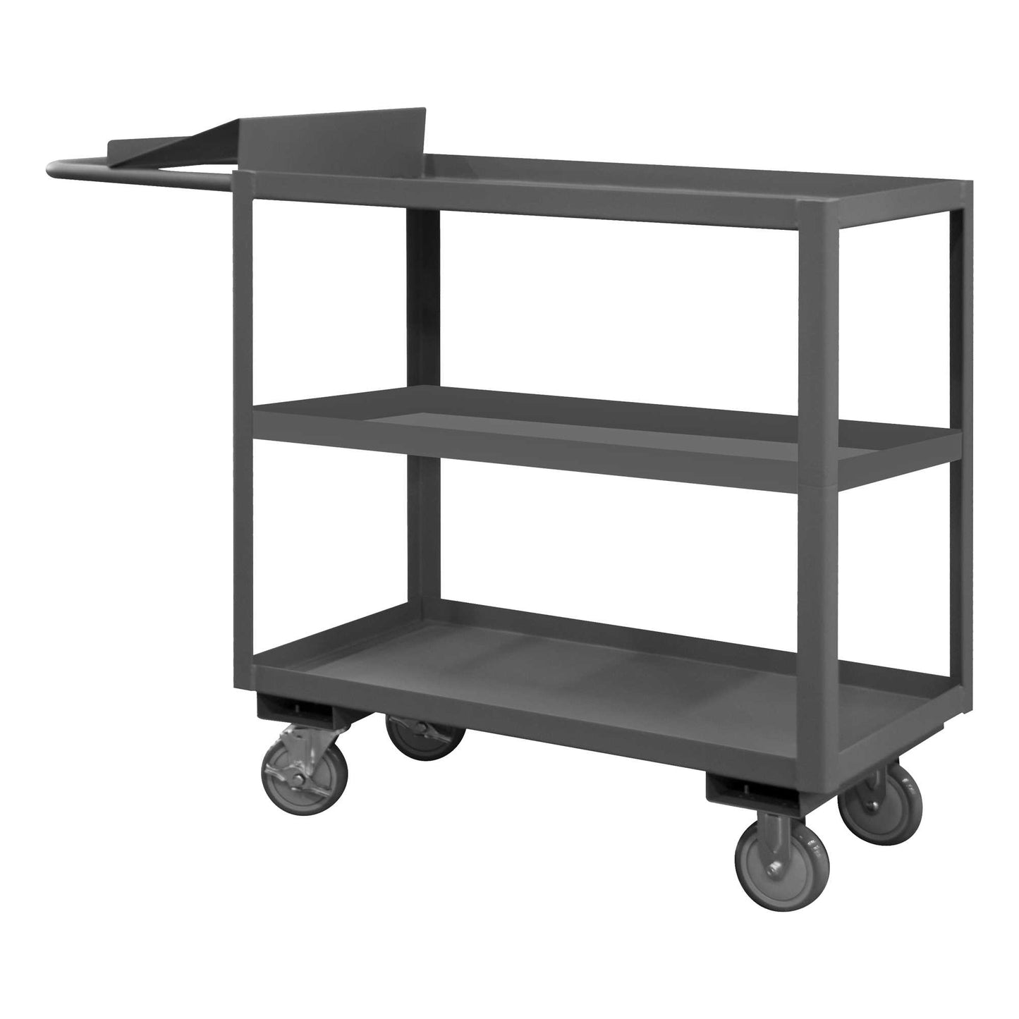 Durham OPC-3072-3-95 ORDER PICKING CART, 3 SHELVES WITH LIP , 30 X 72