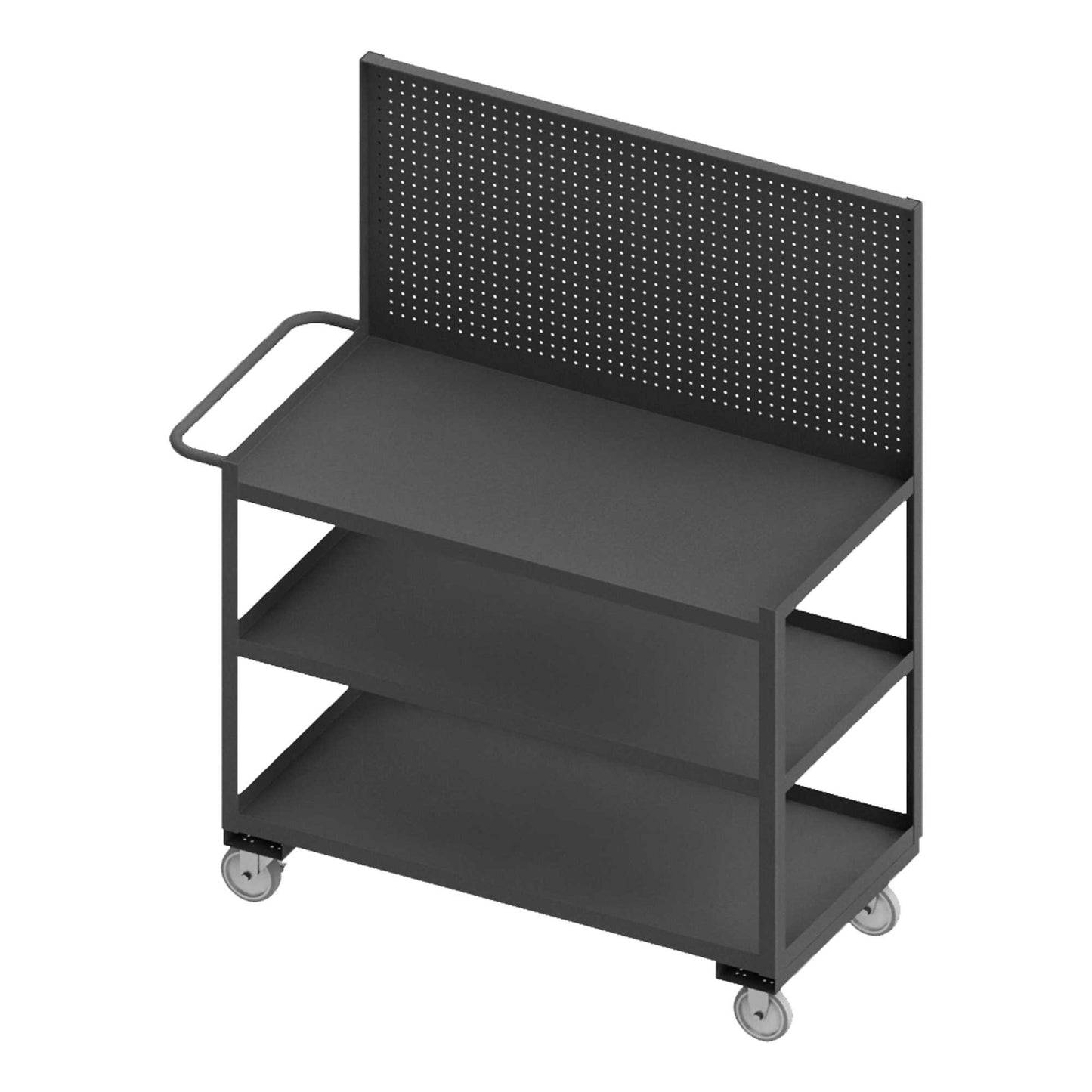Durham RSC-2448-3-PB-95 STOCK CART, 3 SHELF, PEGBOARD, 24-1/4 X 54-1/4 X 64-1/8