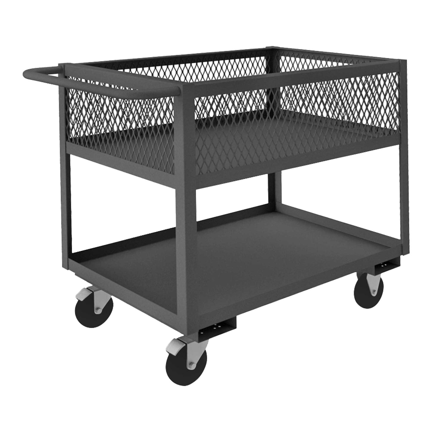 Durham RSC12-EX2430-2-5PO-95 STOCK CART, 2 SHELVES WITH HIGH LIPS, 24-3/8 X 36-1/4 X 35-1/8
