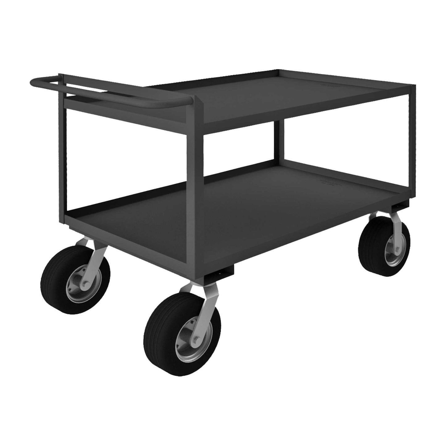 Durham RSCR304838ALU10SPN95 STOCK CART, 2 SHELF, RAISED HANDLE, 30-1/4 X 54-1/4 X 38-1/4