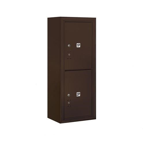 Mailboxes 3810S-2PZFP Salsbury 10 Door High Surface Mounted 4C Horizontal Parcel Locker with 2 Parcel Lockers in Bronze with Private Zccess