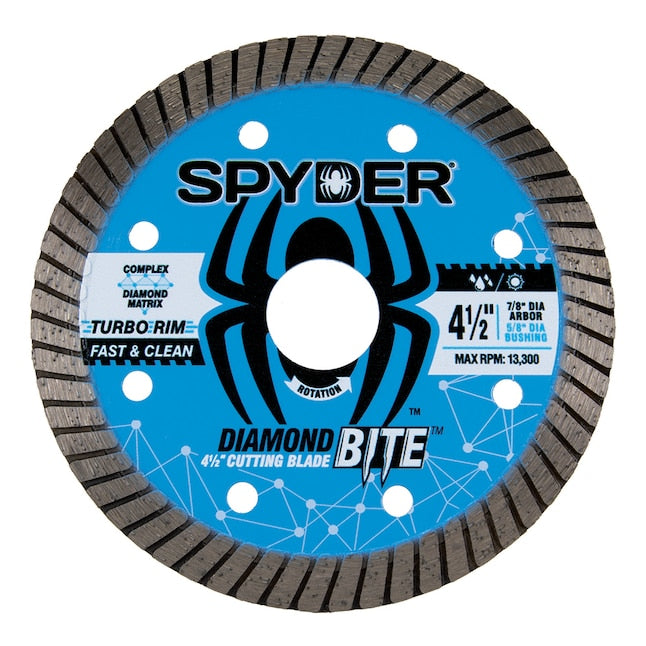 Spyder 14116 Diamond Bite 4-1/2-in Wet/Dry Turbo Rim Diamond Saw Blade