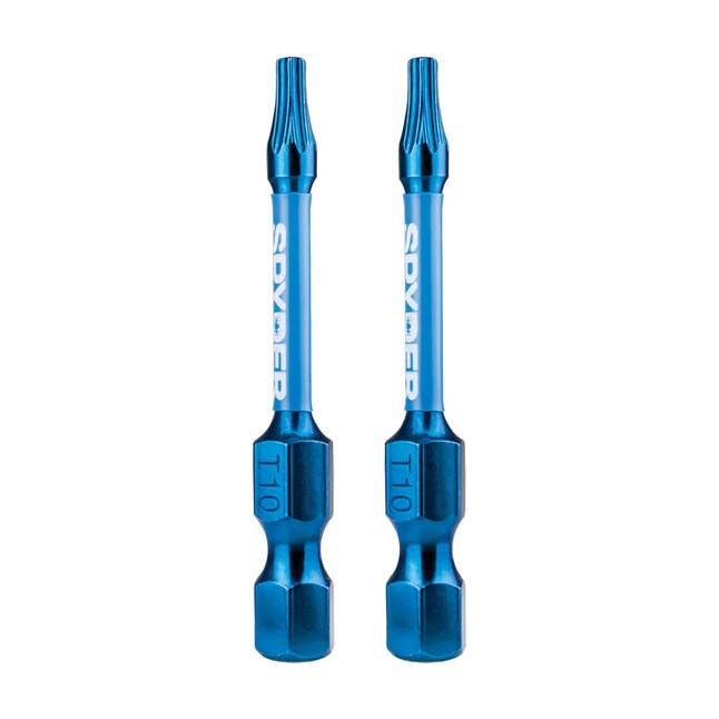 Spyder 19051 Mach-Blue T10 1/4-in x 2-in Torx Impact Driver Bit (2-Piece)