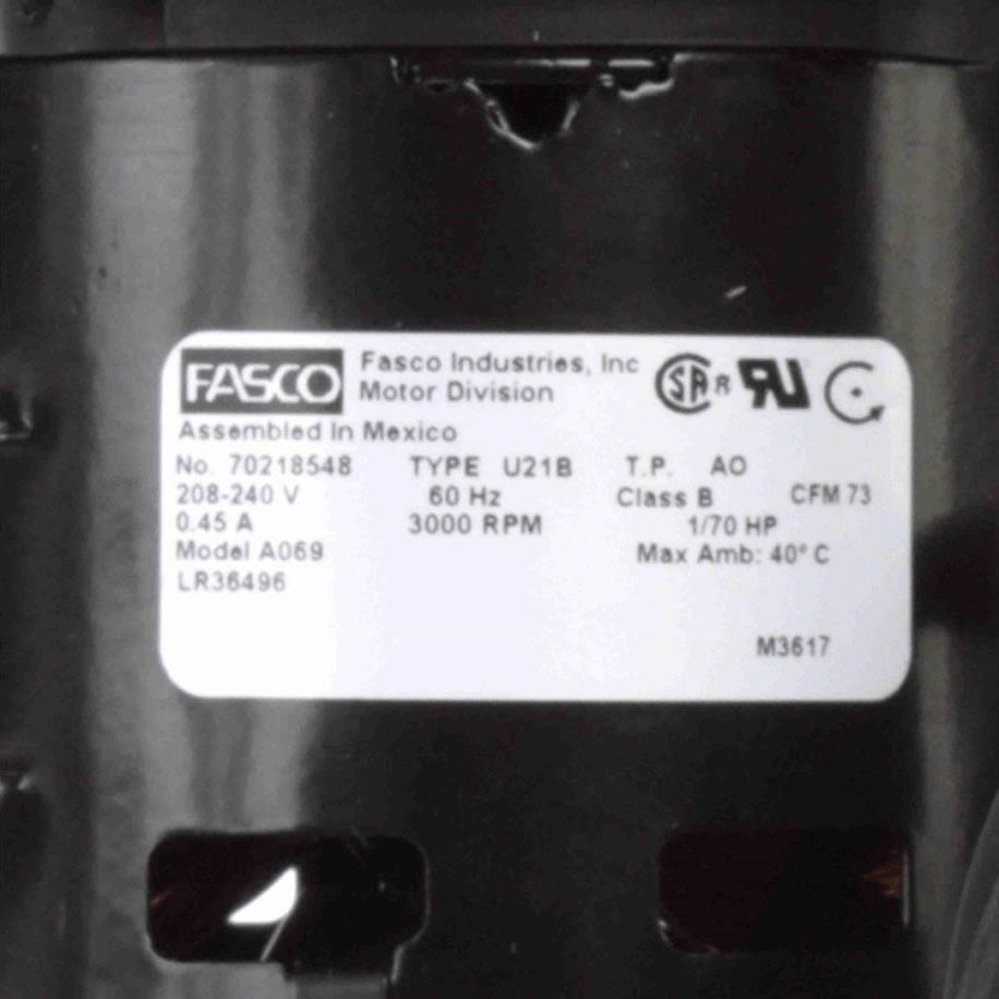 Fasco Round Outlet Shaded Pole OEM Replacement Draft Inducer Blower, 208-240 Volts, Flange: Yes - A069