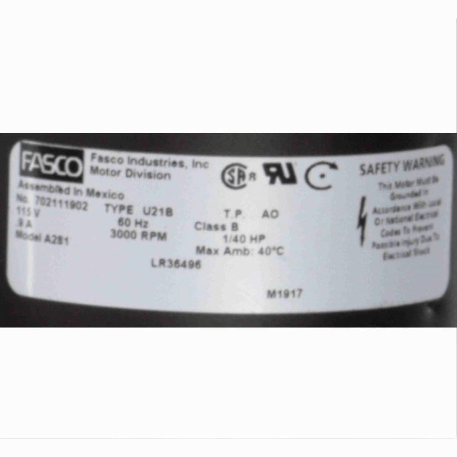 Fasco Rectangular Outlet Shaded Pole OEM Replacement Draft Inducer Blower, 115 Volts, Flange: No - A281