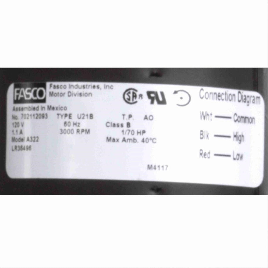 Fasco Round Outlet Shaded Pole OEM Replacement Draft Inducer Blower, 120 Volts, Flange: No - A322