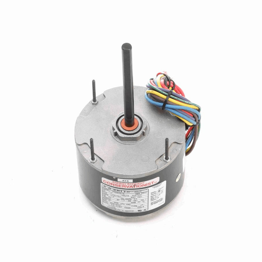 Century Condenser Fan Motor, 1/4 HP, 1 Ph, 60 Hz, 208-230 V, 1075/750 RPM, 2 Speed, 48 Frame, SEMI ENCLOSED - F1026