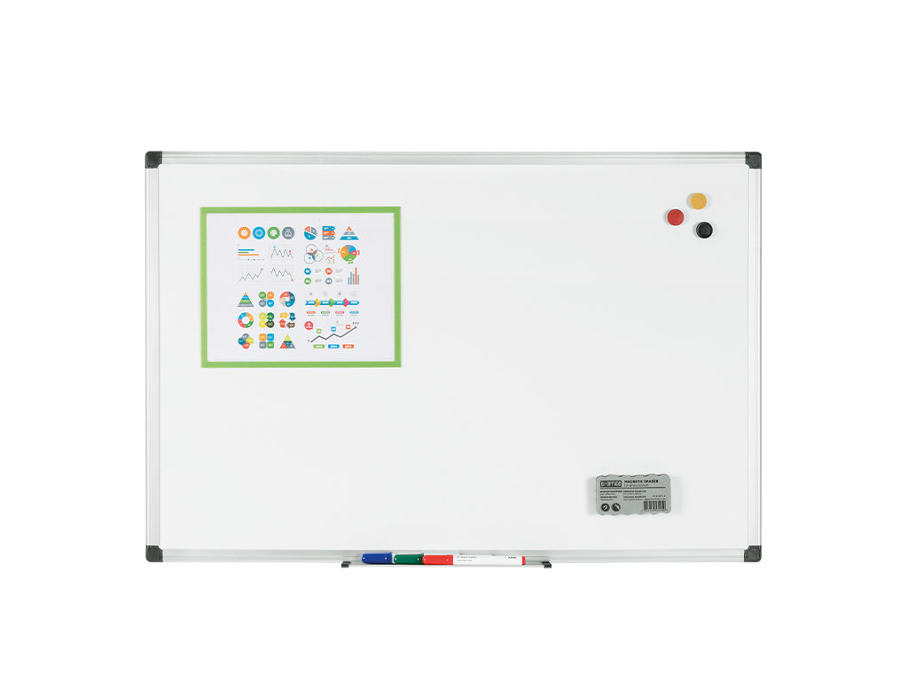 MasterVision CR1601170 Maya Series Magnetic Porcelain Aluminum Frame Whiteboard