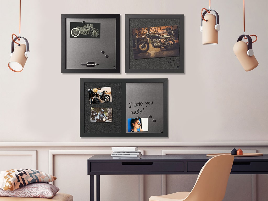 MasterVision FB0471168 Black Fabric Wood Framed Bulletin Board