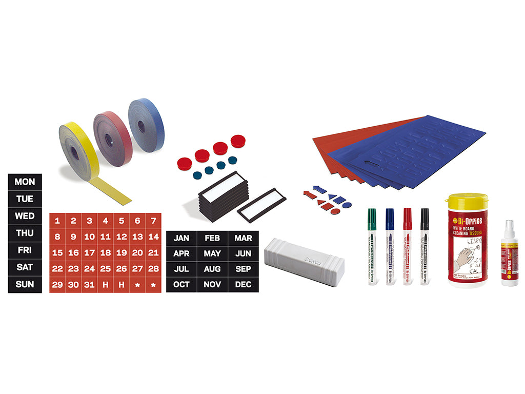 MasterVision GA03107830A General Purpose Magnetic Steel Planner Board With Planning Kit