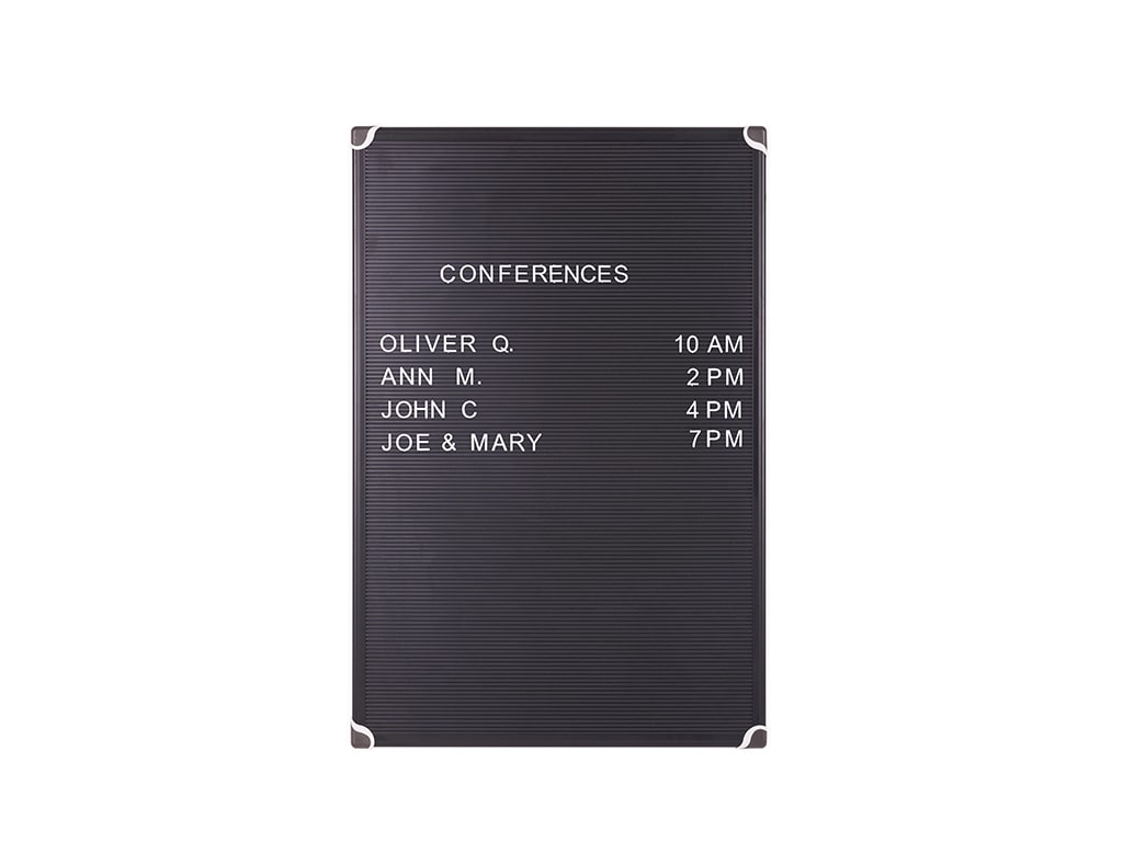 MasterVision LET03031810 Letter Board Black Aluminum Frame