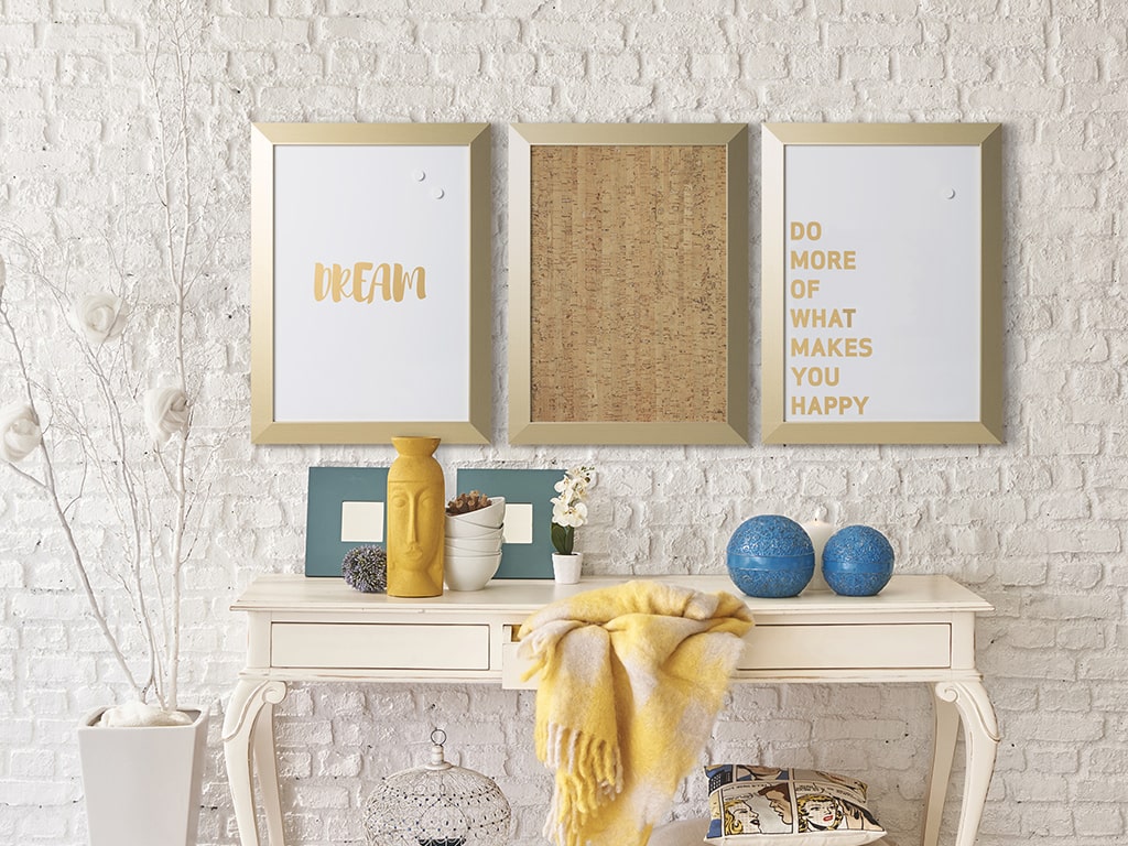 MasterVision MM04445612 Gold Kamashi Dry Erase "Do More Of What Makes You Happy" Quote Board