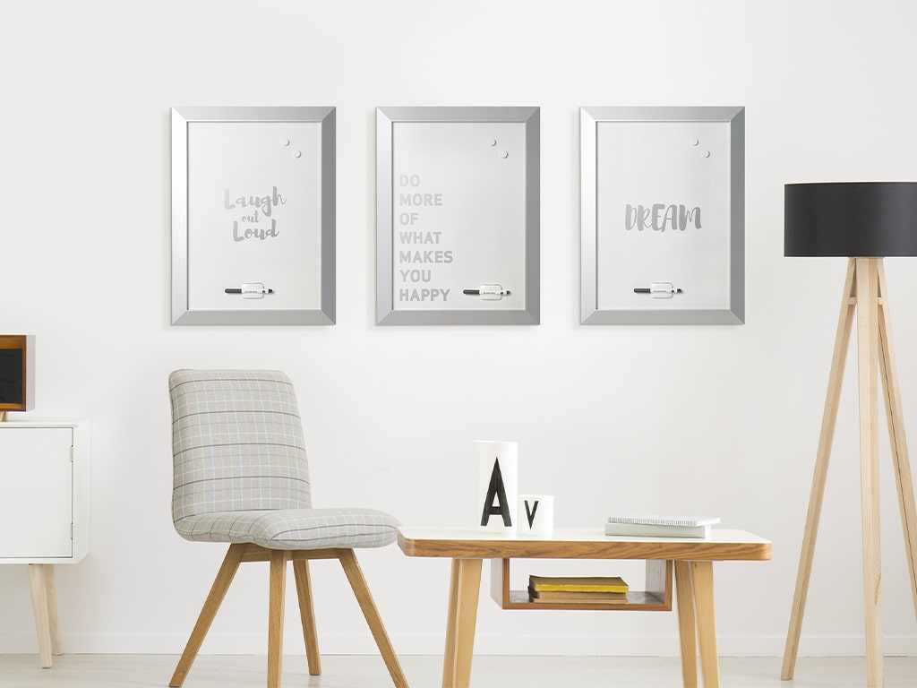 MasterVision MM04449522 Silver Kamashi Dry Erase "Do More Of What Makes You Happy" Quote Board