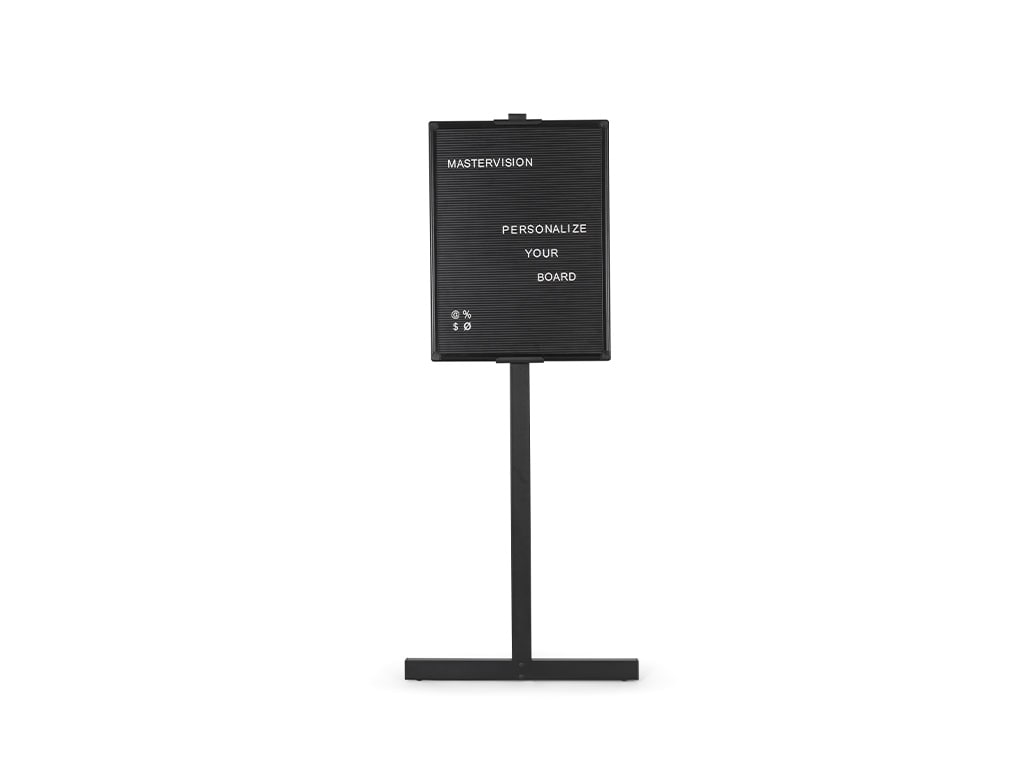 MasterVision SUP1001 Black Aluminum Letter Board With Stand