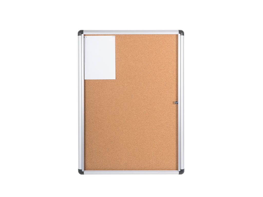 MasterVision VT630101690 Slimline Cork Swing Door Enclosed Bulletin Board
