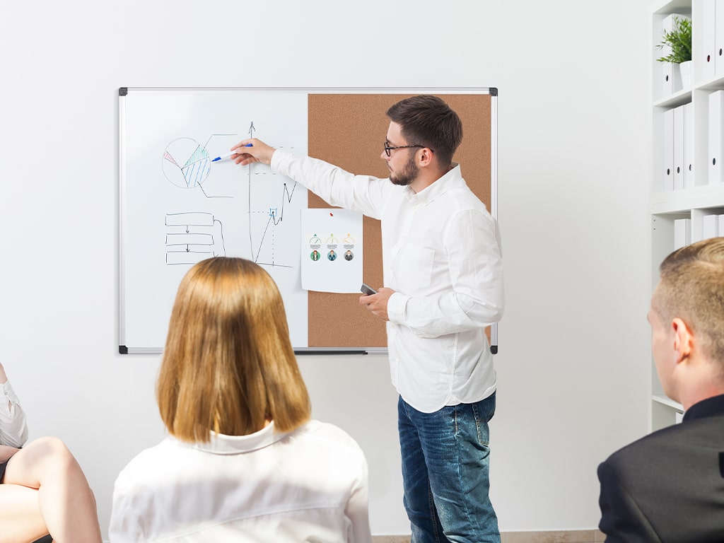 MasterVision XA0302170 Maya Series Cork Combo Board Aluminium Frame