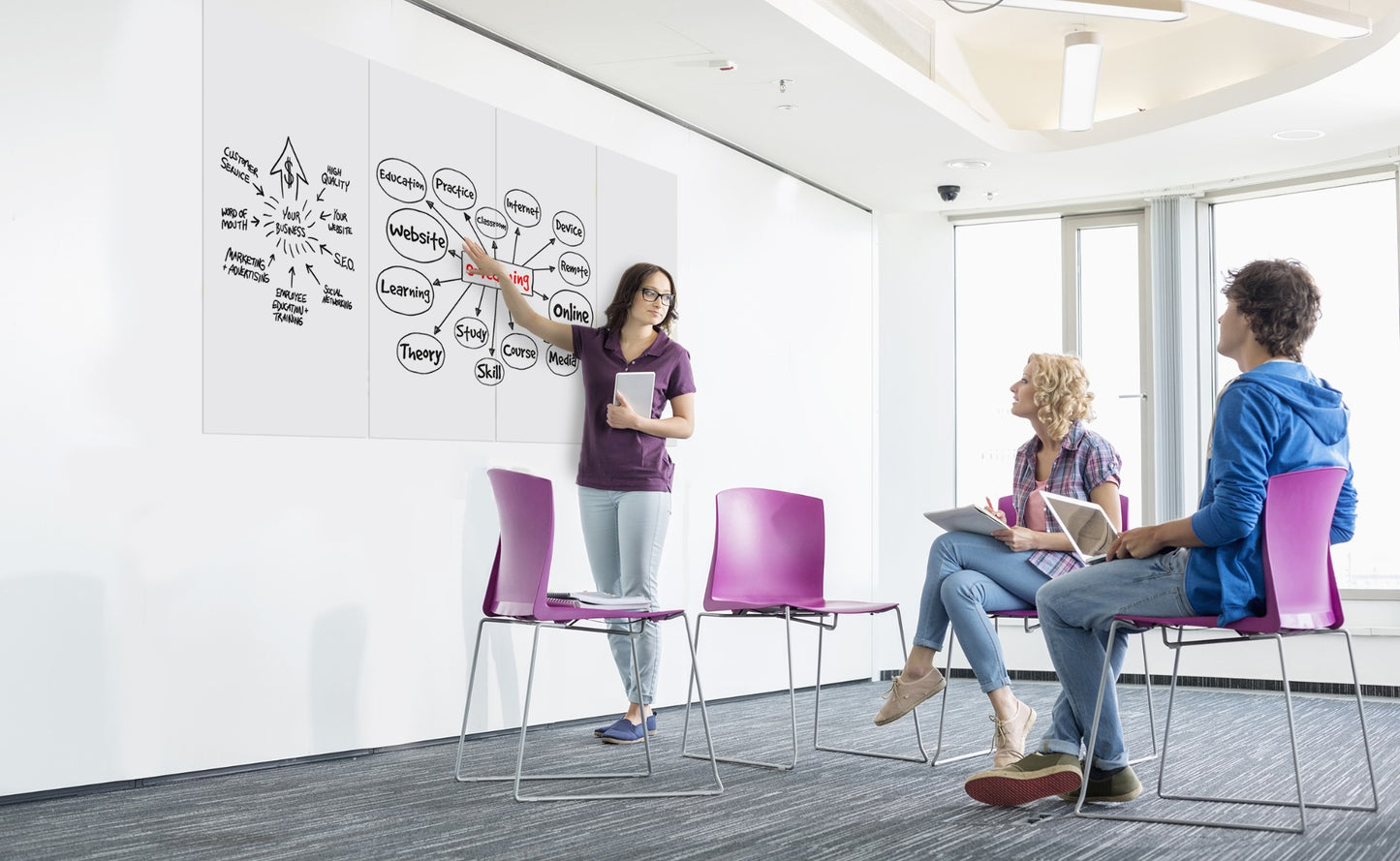 MasterVision DET8025397 Tile Magnetic Whiteboard