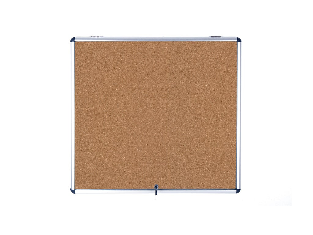 MasterVision VT380101150 Slimline Cork Single Top Hinged Door Enclosed Bulletin Board