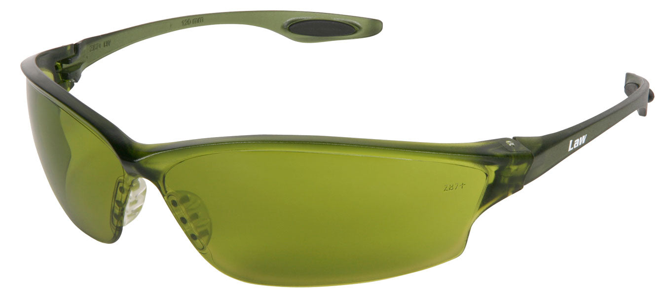 MCR Safety LW212 Law® LW2 Series Gray Safety Glasses with Gray Lens Soft Secure TPR Nose Piece and Temple Inserts (1 Pair)