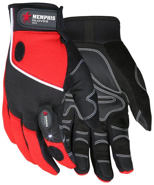 MCR SAFETY 924S Multi-Task Red Spandex-Synthetic Leather- With