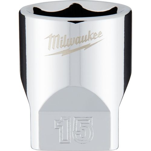 Milwaukee Tool 45-34-9041 1/4" Drive 15mm Metric Socket with FOUR FLAT Sides, 1 EA