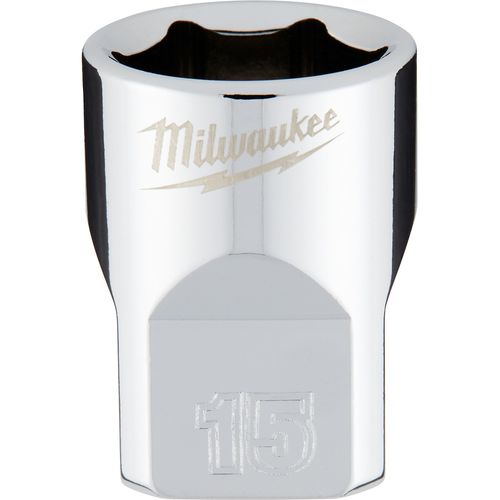 Milwaukee Tool 45-34-9085 3/8" Drive 15mm Metric Socket with FOUR FLAT Sides, 1 EA