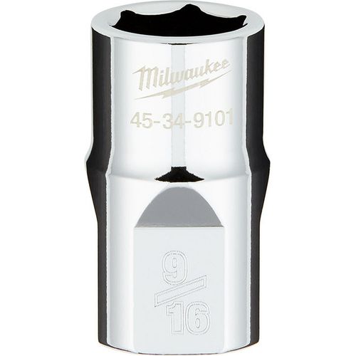 Milwaukee Tool 45-34-9101 1/2" Drive 9/16" SAE 6-Point Socket with FOUR FLAT Sides, 1 EA