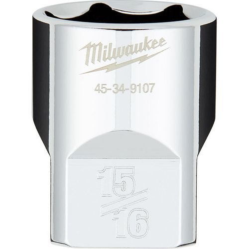 Milwaukee Tool 45-34-9107 1/2" Drive 15/16" SAE 6-Point Socket with FOUR FLAT Sides, 1 EA