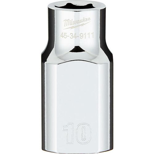 Milwaukee Tool 45-34-9111 1/2" Drive10MM Metric 6-Point Socket with FOUR FLAT Sides, 1 EA