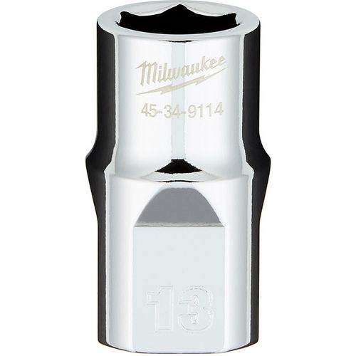 Milwaukee Tool 45-34-9114 1/2" Drive 13MM Metric 6-Point Socket with FOUR FLAT Sides, 1 EA