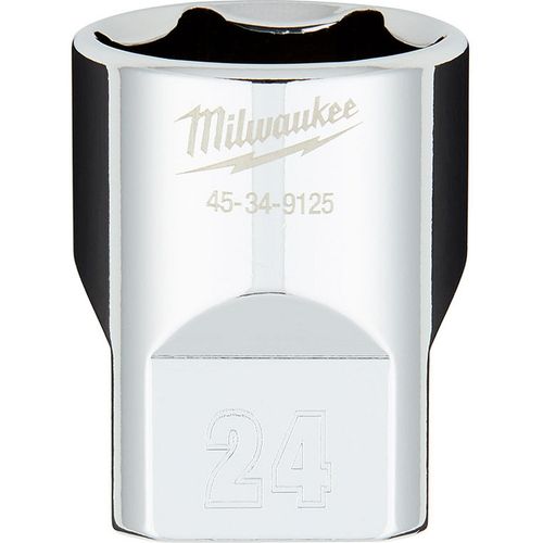 Milwaukee Tool 45-34-9125 1/2" Drive 24MM Metric 6-Point Socket with FOUR FLAT Sides, 1 EA