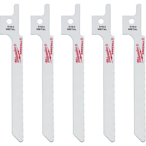 Milwaukee Tool 48-00-5163 3-5/8" 18 TPI SAWZALL Blade for Metal Scroll, 5 EA/PKG