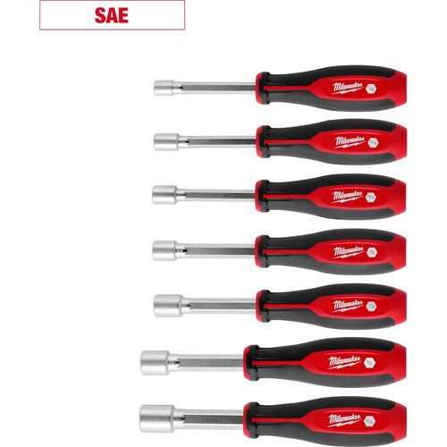 Milwaukee Tool 48-22-2447 7 Piece SAE HollowCore Nut Driver Set, 1 ST