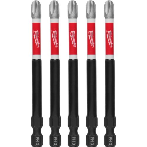 Milwaukee Tool 48-32-4566 SHOCKWAVE Impact Duty 3-1/2" Phillips #3 Power Bits, 5 EA/PK