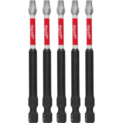 Milwaukee Tool 48-32-4579 SHOCKWAVE Impact Duty 3-1/2" TORX T25 Power Bits, 5 EA/PK