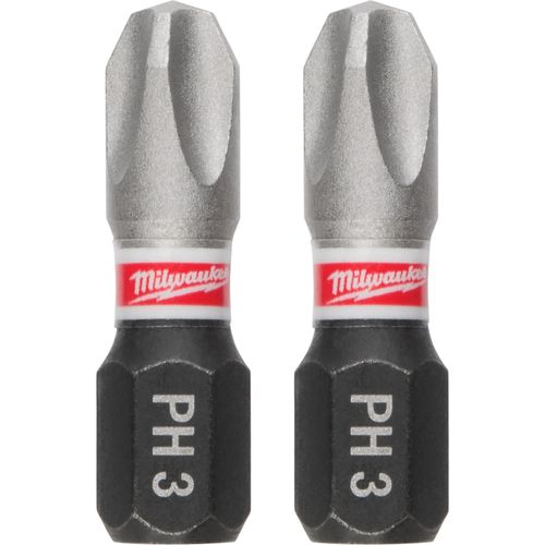 Milwaukee Tool 48-32-4882 SHOCKWAVE Impact Duty 1" Phillips #3 Insert Bits, 250 EA/PK