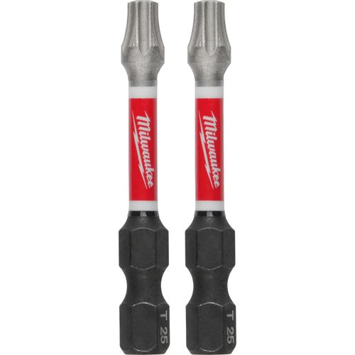 Milwaukee Tool 48-32-4985 SHOCKWAVE Impact Duty 2" TORX T25 Power Bits, 2 EA/PK