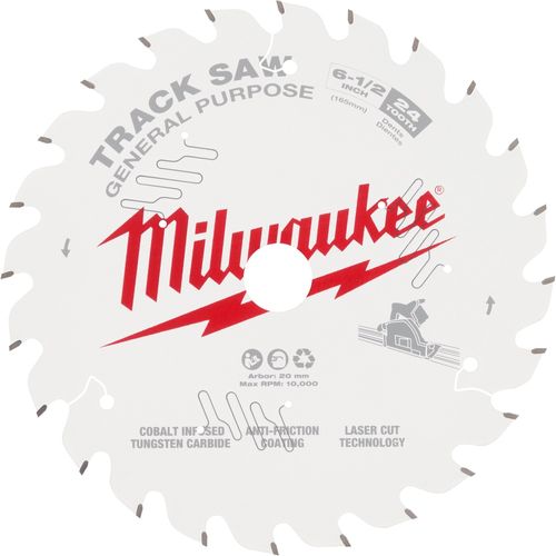Milwaukee Tool 48-40-0624 6-1/2" 24T General Purpose Track Saw Blade, 1 EA