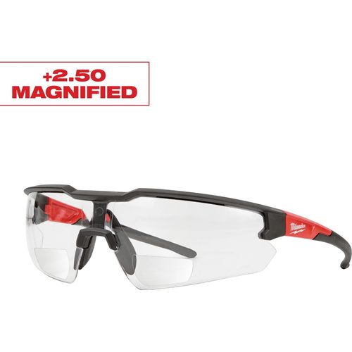 Milwaukee Tool 48-73-2207 Safety Glasses - +2.50 Magnified Clear Anti-Scratch Lenses (Polybag), 12 EA/PK