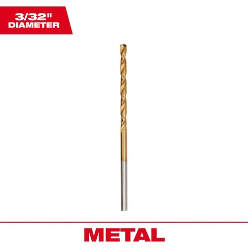 Milwaukee Tool 48-89-2203 3/32" THUNDERBOLT Titanium Drill Bit, 1 EA