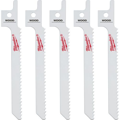 Milwaukee Tool 49-00-5310 3-1/2" 10 TPI SAWZALL Blade for Wood Scroll, 5 EA/PK