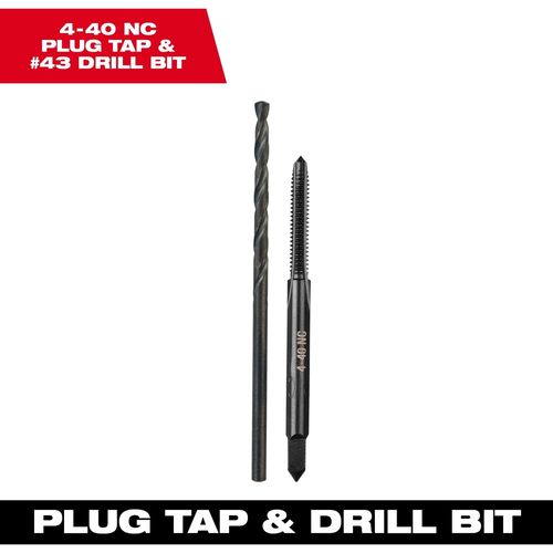 Milwaukee Tool 49-57-5508 4-40 NC Straight Flute Plug Tap & #43 Drill Bit, 1 EA
